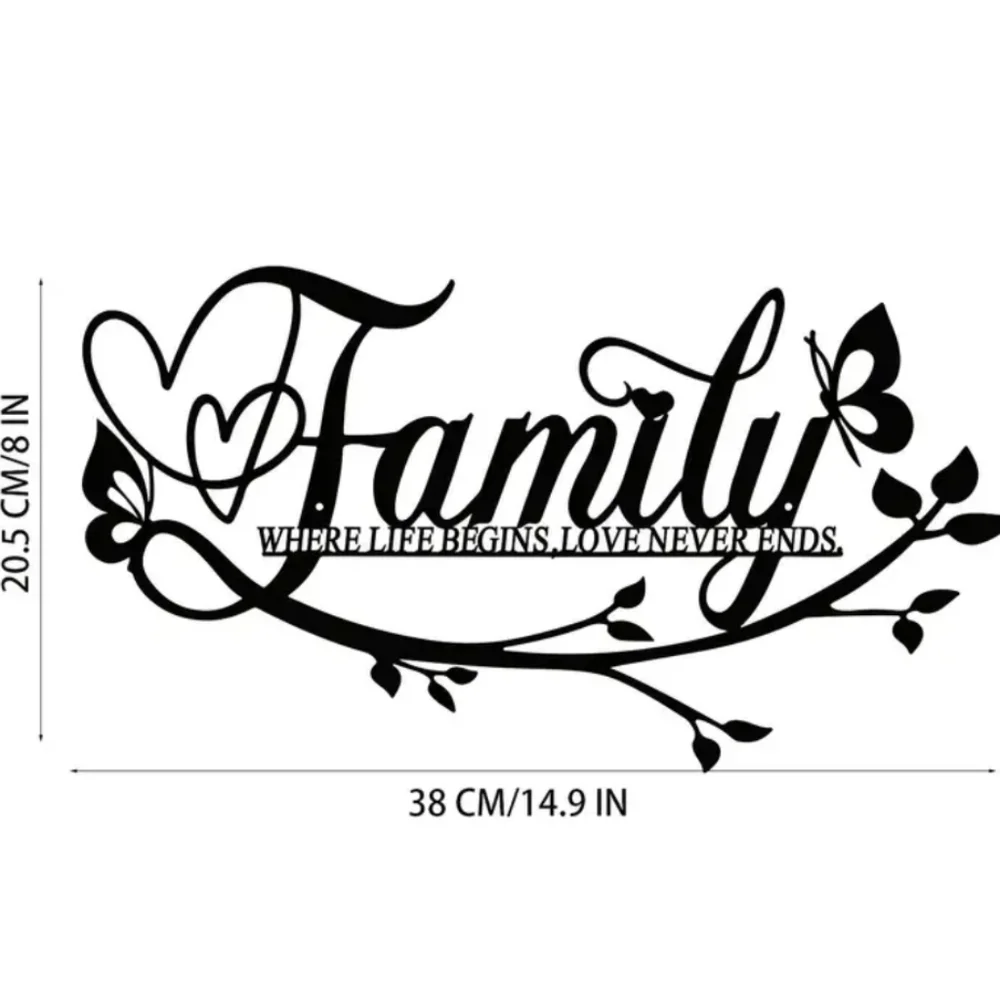 Black Metal Family Wall Decor